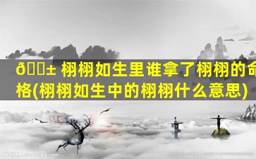 🐱 栩栩如生里谁拿了栩栩的命格(栩栩如生中的栩栩什么意思)